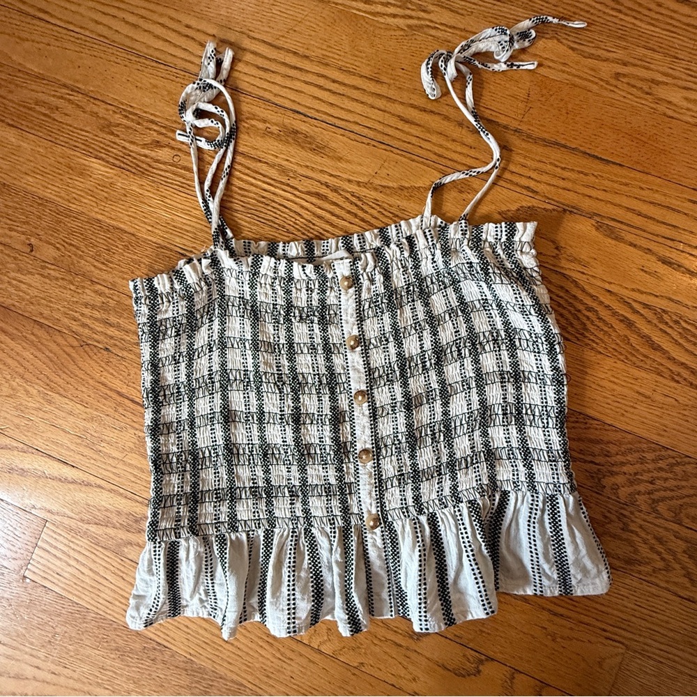 LOFT Smocked Camisole with Ruffle Trim